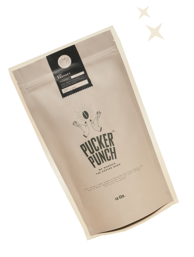 Pucker Punch coffee bag.