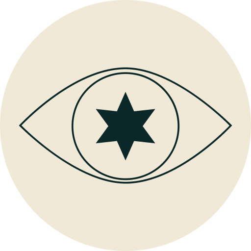 An eye with a star as pupil