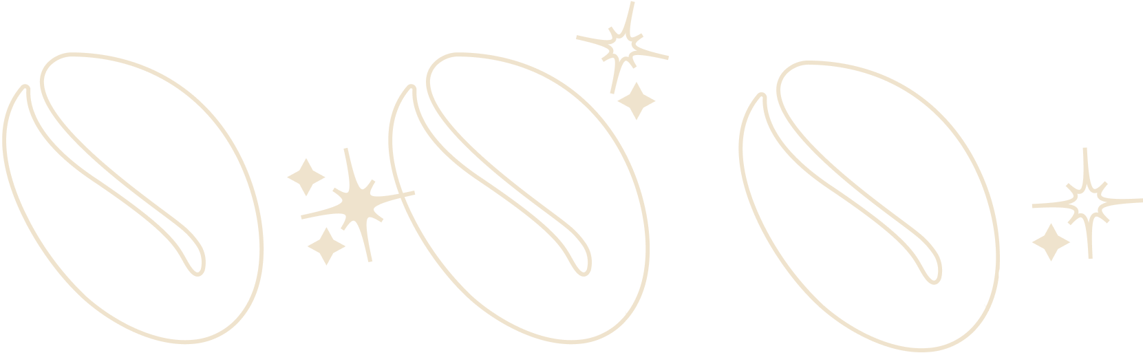 Three coffee beans