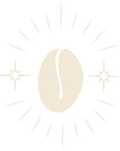 Shiny coffee bean with stars